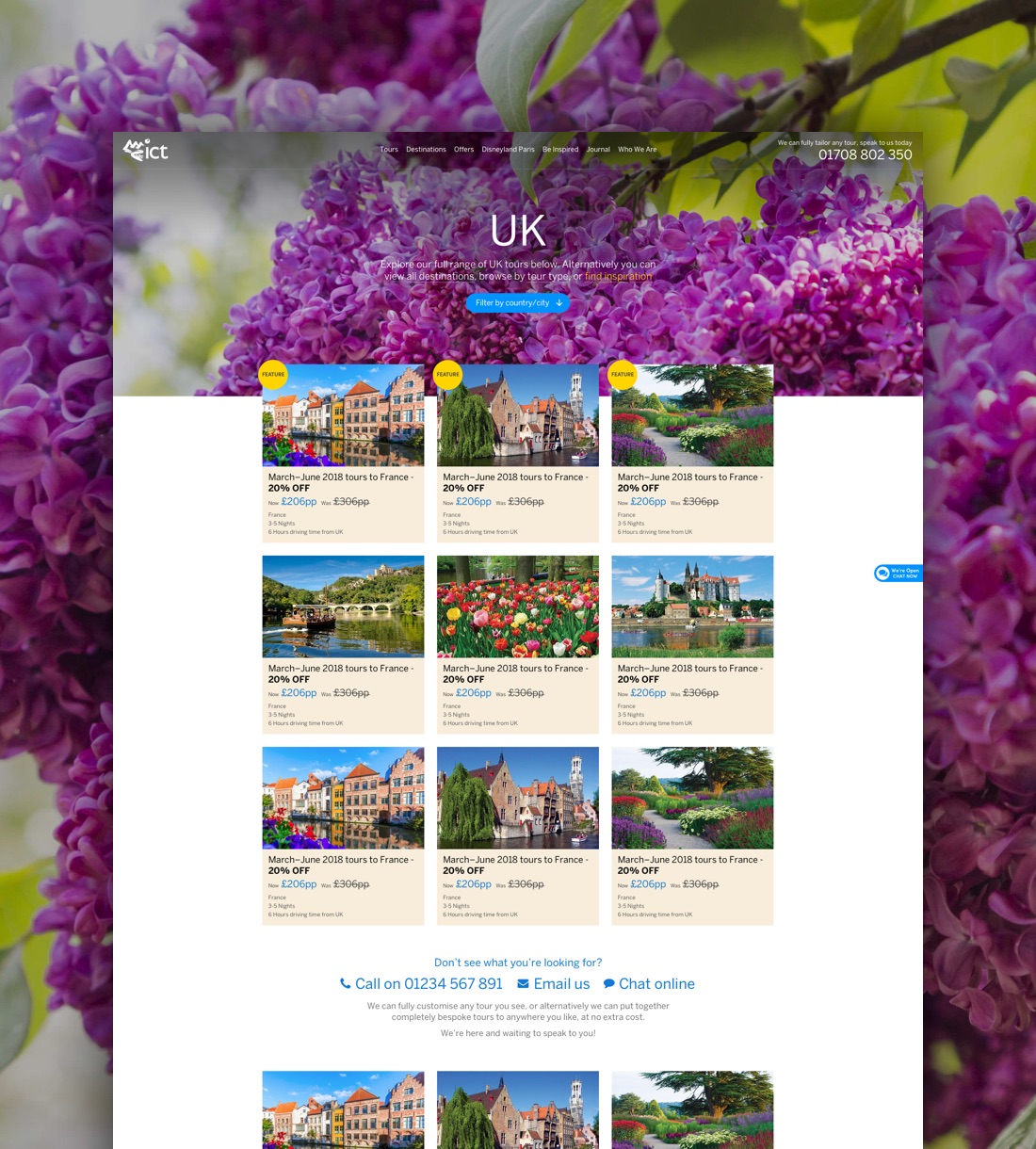 Screenshot of Inspiring Coach Travel website