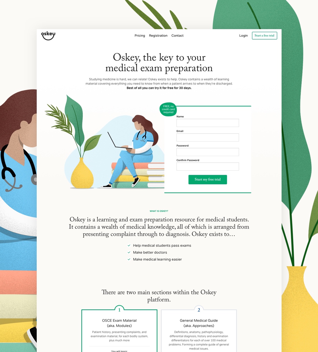 Screenshot of Oskey e-Learning Platform website